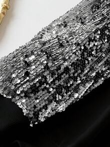 SHEIN LUNE Plus Size Spring Casual Sequin Patchwork Cartoon Print Sweatshirt Pullover Fall Sweatshirt