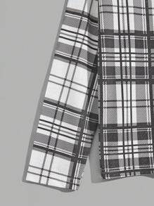 RueChic Men Cotton Plaid Printed With Button Regular Homewear Shirt Set - Black - View 5