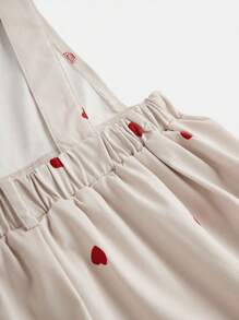 SHEIN Girlism Mono informal con estampado de corazones y flores para niñas preadolescentes