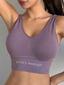 DAZY Elegant Seamless Solid Color Sports Bra For Women