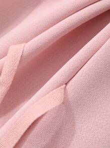 DAZY Pantalones cortos sueltos de mujer casuales de unicolor con lazo en la cintura
