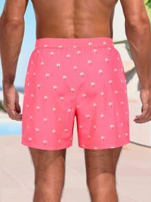 Surfspeed Men's Casual Simplistic Fashion Beach Shorts, Versatile Daily Wear - Hot Pink - View 2