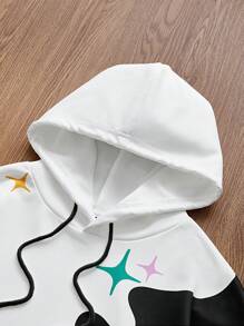 Manfinity VCAY Men's Knitted Fashion Casual Loose Long Sleeve Hoodie, Autumn/Winter - Black and White - View 3