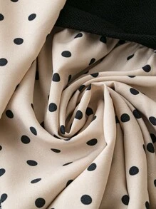 SHEIN LUNE Blusa de mujer de manga farol con estampado de lunares