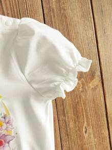 2pcs/Set Baby Girl Outfit - Multicolor - View 9