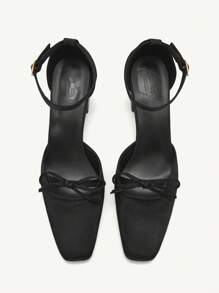 CUCCOO CHICEST Square Toe Low Vamp Sexy Elegant Versatile Women's High Heels Spring Shoes - Black - View 6