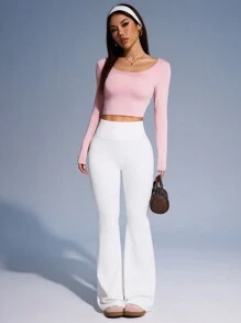 Slayoga Ombre Raglan Sleeve Crop Sports Teeworkout Tank Top