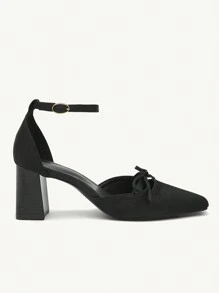 CUCCOO CHICEST Square Toe Low Vamp Sexy Elegant Versatile Women's High Heels Spring Shoes - Black - View 3