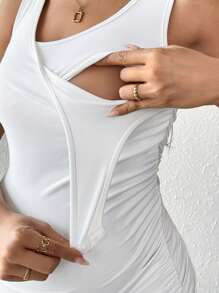 SHEIN Solid Color Bodycon Maternity Dress, Minimalist Casual Everyday Wear