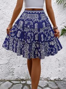 Breezaya 女式 2024 新款百搭休闲碎花迷你裙 - 藍色 - 查看 2