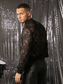 FeverCity Men's Loose Lace Rave Long Sleeve Jacket