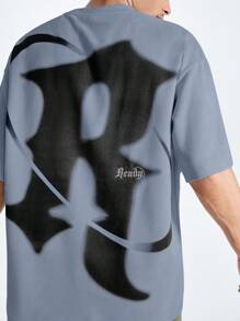 Manfinity VCAY Camiseta con estampado en inglés para hombre, adecuada para el verano