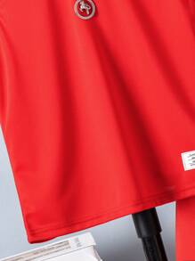 SHEIN 2 pièces/Set sweat-shirt à capuche et short imprimé lettre pour garçon préadolescent