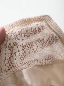 DAZY Lace Wireless Sheer Sexy Unpadded Bra,Back To School Clothes - Apricot - View 9