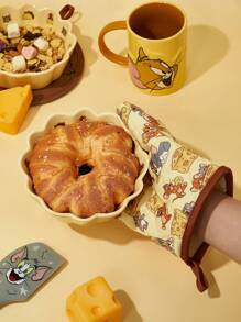 TOM & JERRY X SHEIN Accesorios de cocina resistentes al calor con estampado de Maldivas y Trilu, a elegir entre guantes o agarradores, aptos para el horno, con aislamiento de almohadilla gruesa