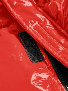 Manfinity RebelGame Chaqueta con capucha casual de unicolor con cremallera brillante, estilo collar, invierno para hombre