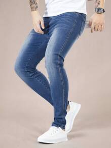 Manfinity Hypemode Men's Simple Stylish Casual Everyday Denim Jeans - Blue - View 4