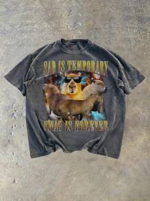 INAWLY Camiseta de mujer de talla grande con cuello redondo y hombros caídos, moda minimalista casual diaria