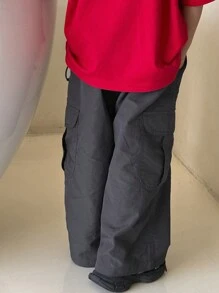 Dazy Kids Celana Kasual Warna Polos untuk Anak Laki-Laki - Dark Grey - View 6