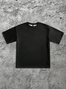 Manfinity NXTstreet Áo thun nam tay ngắn dáng rộng thả vai, thích hợp mặc hàng ngày - Màu tím - Xem 2
