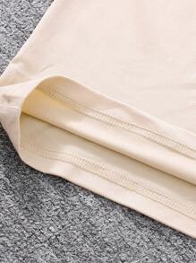 6pcs/Set Tween Boys Casual American Style Letter Embossed Multi-Color Multi-Piece Short Sleeve T-Shirt & Shorts 2 Pieces Set - Multicolor - View 4