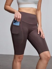 Women's Solid Color High Waist High Elasticity Athletic Yoga Shorts Set - Mixed color - View 6