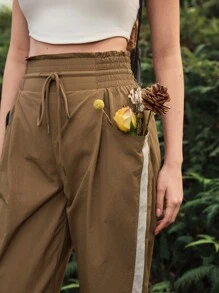 OutZeal Women Water-Resistant High Rise Waist Color Blocking Outdoor Pants Camping Hiking - Olive Green - View 8