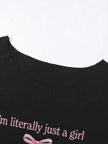 Flirla Women's Casual Floral Print Oblique Shoulder Short Sleeve Blouse For Everyday Wear Graphic Tees Women Tops - Black - View 3