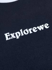 SHEIN 1 Pc Casual Patchwork Khaki & Navy Dress For Teen Girl, Fashion Styles - Khaki - View 8