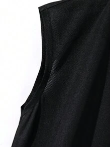 SHEIN Tween Boy Casual Sports Letter Graphic Tank Top - Black - View 3