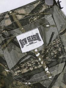 SHEIN Young Boy New Style Camouflage Denim Casual Overalls