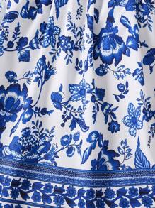 Elladie kids Young Girl Multi-Color Vacation Strap Dress - Blue - View 6