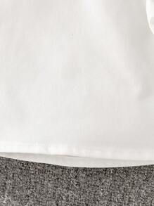 SHEIN Girls' Elegant Commuting Lady 3D Bow Skirt - White - View 3