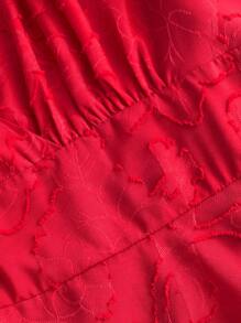 SHEIN Unity Vestido casual de manga corta con cuello en V de unicolor y largo mini para tallas grandes