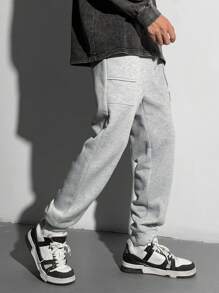 Tween Boys' Casual Gray Floral Print Ribbed Cuff Sweatpants - Grey - View 11