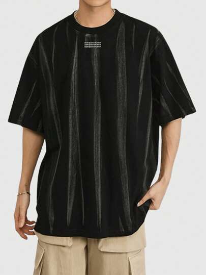 Grunge Punk Men's Graphic Printed Short Sleeve T-Shirt, Casual Minimalist Daily Wear