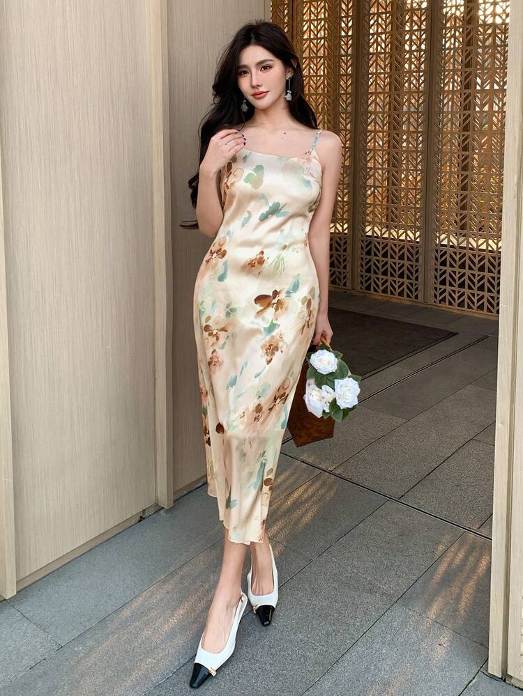 Women Casual Minimalist Sleeveless Dress, Fashionable For Everyday Summer Floral Sundress Maxi Dress
