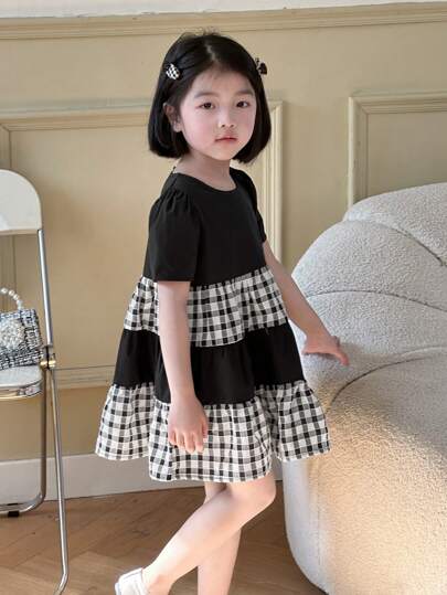 DAZY 年轻女孩简约时尚休闲日常女童连衣裙