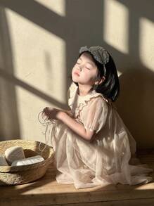 DAZY Girl's Sleeveless Dress, Fall Clothing - Khaki - View 1