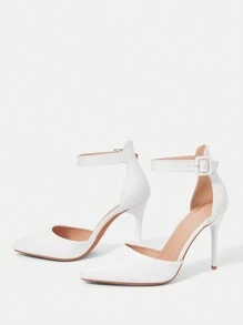 CUCCOO CHICEST Women's Pointed Toe Slim High Heel White Pumps Spring Shoes - White - View 4