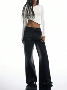 LYSMO Women's Casual Denim Jeans, Simple & Fashionable For Everyday Wear