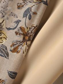 Rusticease Ensemble de 2 pièces pour femmes, Top imprimé fleurs à manches longues et pantalon de couleur unie