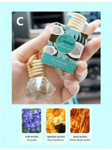 1pc 8ml Peach Flavor Lemon Flavor Sandalwood Flavor Coconut Flavor Car Aroma Pendant Air Freshener To Remove Odor Lasting Fragrance Freshener
