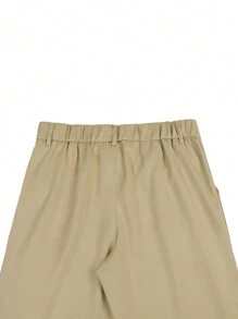 Manfinity Hypemode Men Casual Solid Color Simple Stylish Everyday Trousers For Ceremony, Formal - Khaki - View 7