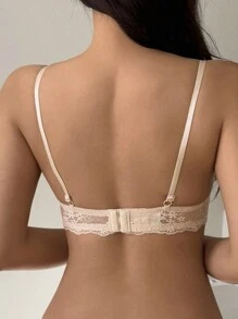 DAZY Lace Wireless Sheer Sexy Unpadded Bra,Back To School Clothes - Apricot - View 2