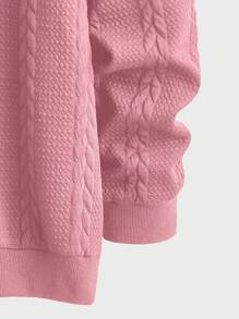 Manfinity Homme 男士纯色连帽运动衫，简约时尚，适合日常休闲穿着 - 粉色 - 查看 3