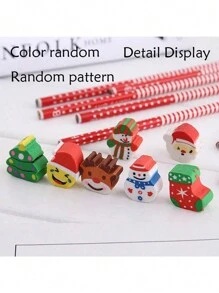 20/30/40/15/10 chiếc Bút chì đầu tẩy hoạt hình Giáng sinh, Bút chì văn phòng phẩm sáng tạo cho học sinh tiểu học, [Kiểu tam giác và tròn ngẫu nhiên] [Tẩy, Gọt bút chì, Màu sắc và kiểu dáng ngẫu nhiên], Bút chì Giáng sinh, Giáng sinh, Văn phòng phẩm Giáng sinh - Nhiều màu - Xem 8