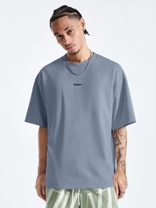 Manfinity VCAY Camiseta con estampado en inglés para hombre, adecuada para el verano