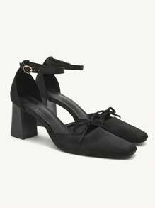 CUCCOO CHICEST Square Toe Low Vamp Sexy Elegant Versatile Women's High Heels Spring Shoes - Black - View 1