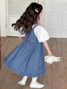 Dazy Kids Young Girls Denim Dress,Girls Summer Outfits - Blue - View 6